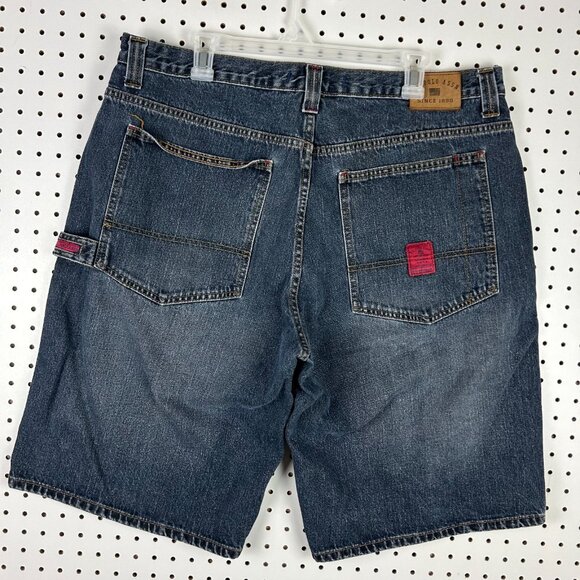 US Polo‎ ASSN Carpenter Shorts Sz 38 90s Baggy Wide Leg Y2K Work Wear Blue Skate - Picture 3 of 8